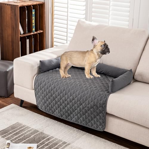 Miaogoo Strapazierfähiges Hundebett Kissen Sofabezug, weich, waschbar, Möbelschutz, Katzen- und Hundeschlafmatte, waschbar, wasserdicht, Haustierbett für Hunde und Katzen (75 x 75 cm, Dunkelgrau) von Miaogoo