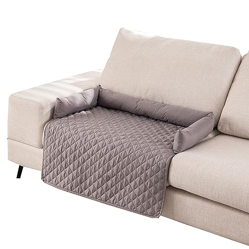 Miaogoo Weiches, bequemes Katzen- und Hundesofa-Bett, wasserdichter Hundesofabezug, waschbare Hundematte, rutschfeste Beruhigungspad, bequeme Hundekissenmatten (75 x 75 cm, Hellgrau) von Miaogoo