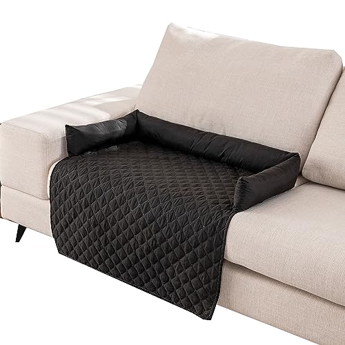 Miaogoo Weiches, bequemes Katzen- und Hundesofa-Bett, wasserdichter Hundesofabezug, waschbare Hundematte, rutschfeste Beruhigungspad, bequeme Hundekissenmatten (75 x 75 cm, Schwarz) von Miaogoo