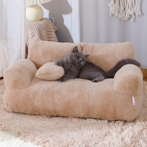 Miaogoo Weiches Haustier-Schlafsofa, Katzen-/Hundesofa mit Reißverschluss und Kissen, waschbares Haustiermöbelkissen, rutschfeste orthopädische Unterstützung, beruhigende Matratze, 90 x 48 x 27 cm von Miaogoo