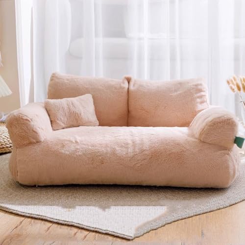 Miaogoo Weiches Haustier-Schlafsofa, Katzen-Hundesofa mit Reißverschluss und Kissen, waschbares Haustiermöbelkissen, rutschfeste orthopädische Unterstützung, beruhigende Matratze (90 x 48 x 27 cm von Miaogoo