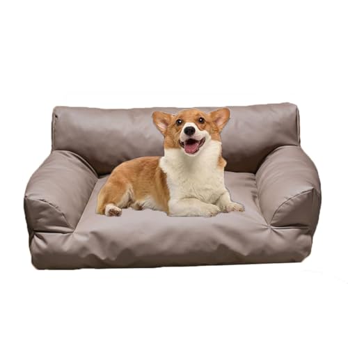 Miaogoo Weiches Haustierbett, Sofa, beruhigendes Bett, waschbar, wasserdicht, Haustier-Couch-Kissen für große, kleine Hunde und Katzen, verschleiß- und kratzfest (XL: 90 x 55 x 23 cm, Grau) von Miaogoo