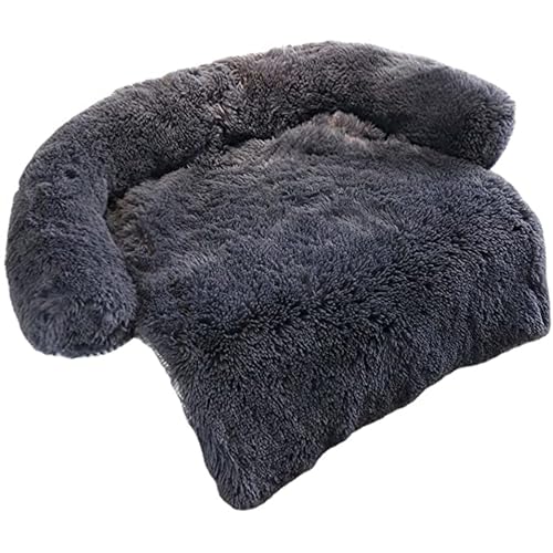 Miaogoo Weiches Katzen- und Hundebett, Welpen, Kätzchen, Schlafkissen, Bett, Sofa, Möbelschutz, rutschfeste Hundematte, warme Haustier-Beruhigungspad (115 x 95 x 15 cm, Dunkelgrau) von Miaogoo