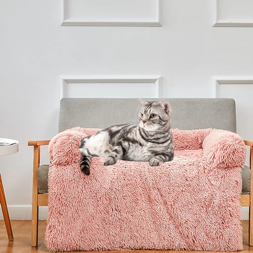 Miaogoo Weiches Katzen- und Hundebett, warm, rutschfest, beruhigende Unterlage für Welpen, Kätzchen, Möbelschutz, tragbare Haustier-Schlafmatte, Sofakissen, abnehmbarer Reißverschluss, 105 x 95 x 15 von Miaogoo