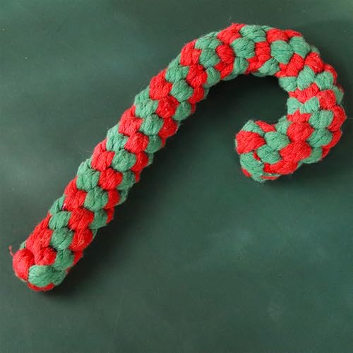 Miaoyak Weihnachts-Hundespielzeug, geflochtenes Baumwollseil, Süßigkeitenknochen, Haustierspielzeug, resistent gegen Bisse, Zähne, Reinigungsspielzeug, Haustierzubehör Miaoyak Weihnachts-Hundespielzeug, geflochtenes Baumwollseil, Süßigkeitenknochen, Haustierspielzeug, resistent gegen Bisse, Zähne, Reinigungsspielzeug, Haustierzubehör von Miaoyak