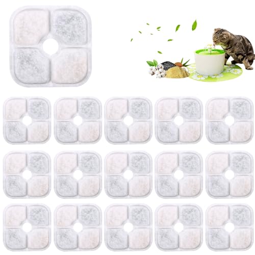 Miawtro Katzenwasserbrunnenfilter, 16 Stück Katzenbrunnenfilter, quadratische Haustier-Wasserbrunnenfilter mit Wasserreinigungsfiltration, weißer Katzen-Wasserfilter für Haustiere, Hunde, Katzen, Miawtro Katzenwasserbrunnenfilter, 16 Stück Katzenbrunnenfilter, quadratische Haustier-Wasserbrunnenfilter mit Wasserreinigungsfiltration, weißer Katzen-Wasserfilter für Haustiere, Hunde, Katzen, von Miawtro
