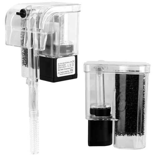 Miawtro Ultrafeiner Aquariumfilter, leiser Aquariumfilter, Aquariumfilter mit einstellbarem Wasserdurchfluss für Kaltwasser- oder Tropische Aquarien, geeignet für Aquarien bis zu 20 l von Miawtro