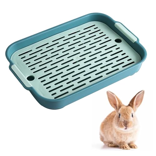 Kaninchen Toilette, Meerschweinchen Toilette, Tablett Haustier Toilette, Haustier WC Trainer, Tablett Hasentoilette, Katzenklo Klein, Klo Ecke für Kleintier Hasen Meerschweinchen(Blau) von Miayical