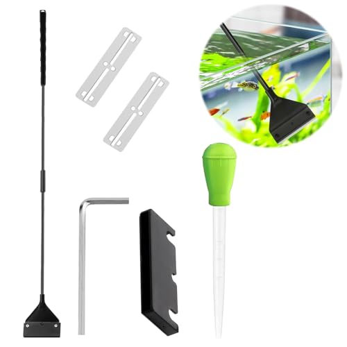 Miayical Algenschaber Aquariumschaber, Aquarium Reinigungswerkzeuge, Aquarium Algen Rasiermesser Schaber, 62CM Aquarien Scheibenreiniger, Aluminiumlegierung Klingenreiniger mit Wasserwechsler Miayical Algenschaber Aquariumschaber, Aquarium Reinigungswerkzeuge, Aquarium Algen Rasiermesser Schaber, 62CM Aquarien Scheibenreiniger, Aluminiumlegierung Klingenreiniger mit Wasserwechsler von Miayical