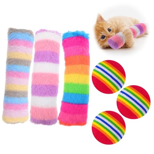 Miayical Katzenminze Plüsch, Katzenminze Kissen, Katzenminzen Spielzeug, Ball in Regenbogenfarben, Katzenspielzeug Sanfte Bälle, für Katzen, Spiel, Interaktive, um Stress Abzubauen, Training, 6PCS Miayical Katzenminze Plüsch, Katzenminze Kissen, Katzenminzen Spielzeug, Ball in Regenbogenfarben, Katzenspielzeug Sanfte Bälle, für Katzen, Spiel, Interaktive, um Stress Abzubauen, Training, 6PCS von Miayical