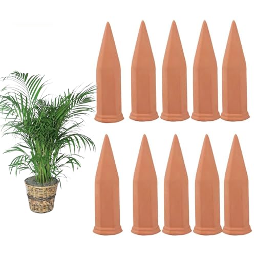 Miayical Pflanzenbewässerungspfähle, 10 Stück automatische Pflanzenbewässerung, Pflanzenbewässerungsgeräte, Terrakotta Bewässerungskugeln, Wasserspender Pflanzen, ideal für Zimmerpflanzen Bewässerung von Miayical