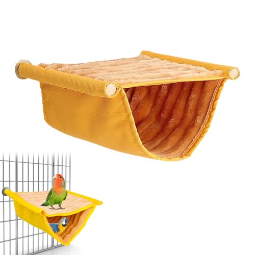 Vogel Hängematte Etagenbett, Winter Warm Vogelnest Haus, Vogelnest Höhlen Schlafplätze, Vogelhütte Hängendes Käfig Zelt, Wellensittich Spielzeug für Wellensittich Nymphensittich Finken Hamster,Gelb von Miayical