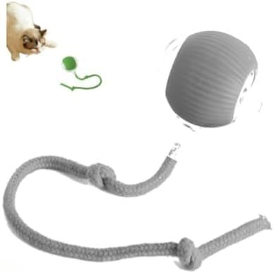 Micmetago hixfy Interaktiver Katzenball & Hundespielzeug – Selbstbewegender Spielball für Katzen und Hunde, mit Schwanzbewegung – Automatisches Haustierspielzeug zur Beschäftigung (Grau) von Micmetago