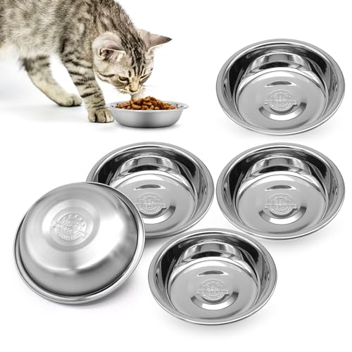 5 Stück Katzennäpfe Schnurrhaar-freundlich, flache, breite flache Katzenfutternäpfe aus Edelstahl, Metall-Katzenschalen, Schnurrhaar, Ersatz-Katzenteller für erhöhten Ständer, spülmaschinenfest 5 Stück Katzennäpfe Schnurrhaar-freundlich, flache, breite flache Katzenfutternäpfe aus Edelstahl, Metall-Katzenschalen, Schnurrhaar, Ersatz-Katzenteller für erhöhten Ständer, spülmaschinenfest von MicoSim