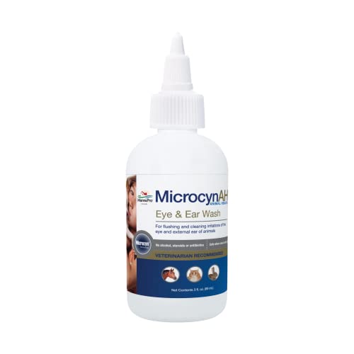 Microcyn AH Augen- & Ohrenspülung, Reinigung & Wundpflege für Haustiere, 89 ml von Manna Pro