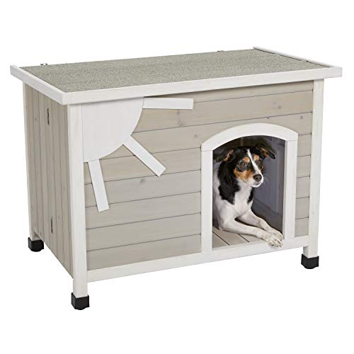 MidWest Homes for Pets Eillo Hundehütte aus Holz für den AuÃŸenbereich, klappbar, ohne Werkzeug zur Montage | Hundehütte ideal für kleine Hunderassen, beige (12EWDH-S) von MidWest Homes for Pets