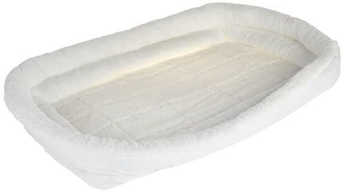 MidWest Homes for Pets Modell 40330-FS Haustierkissen, 76 cm, Fleece-Hunde-/Katzenbett, bequemes Polster, für mittlere Hunderassen, für 76 cm große Boxen, waschmaschinen-/trocknergeeignet, weiß von MidWest Homes for Pets