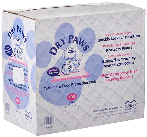 MidWest Homes Dry Paws Trainings- und Bodenschutzpads, 23 5/8' x 17 3/4', Rose von MidWest Homes for Pets