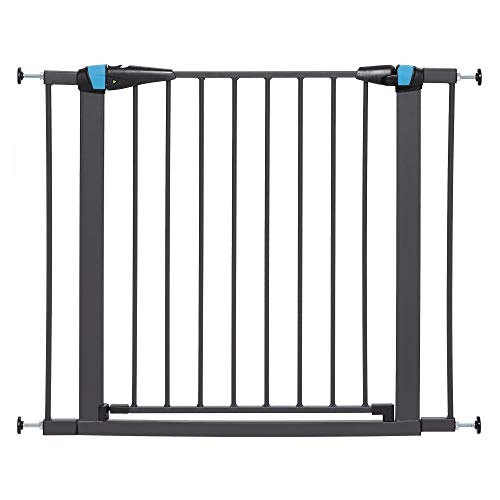 Midwest Homes for Pets 2929SG-GL Stahl-Absperrgitter für Haustiere, mit phosphoreszierendem Streifen, ca. 73,5 cm hoch, zum Durchgehen, Breite: 73,66–96,5 cm, strukturiertes Graphit, Leuchtrahmen von MidWest Homes for Pets