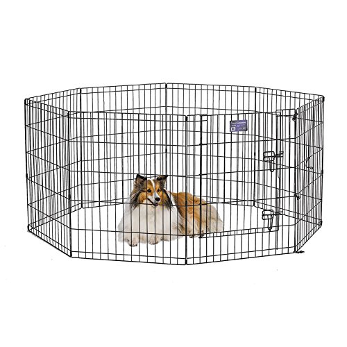 MidWest Homes for Pets 550-30 Laufstall und Spielgehege für Hunde, mit Tür, 61 x 76 cm, schwarze E-Beschichtung von MidWest Homes for Pets