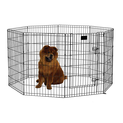 MidWest Homes for Pets 550-36DR Laufstall und Spielgehege für Hunde, mit Tür, 61 x 91 cm, schwarze E-Beschichtung von MidWest Homes for Pets