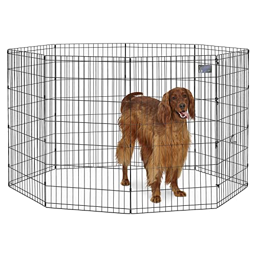 MidWest Homes for Pets 550-42 Laufstall und Spielgehege für Hunde, mit Tür, 61 x 107 cm, schwarze E-Beschichtung von MidWest Homes for Pets