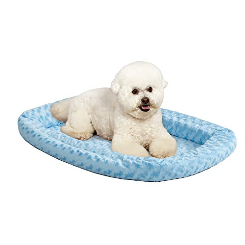 MidWest Homes for Pets Modell 40336-BS Haustierkissen, 91 cm, Fleece-Hunde-/Katzenbett, bequemes Polster, für mittlere Hunderassen, für 91 cm große Boxen, waschmaschinen-/trocknergeeignet, blau von MidWest Homes for Pets