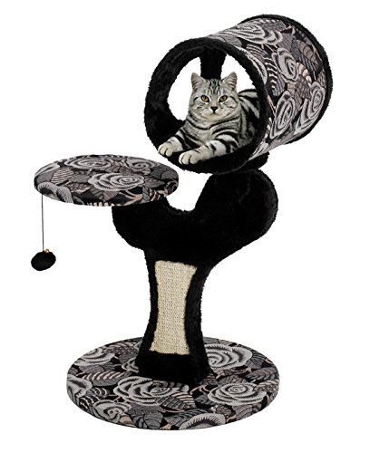 MidWest Homes for Pets Kratzbaum Salvador mit integriertem Sisal-Kratzpad und Katzen-Look-Out-Lounge, schwarz-weißes Muster, Kleiner Katzenbaum, Modell138S-BK MidWest Homes for Pets Kratzbaum Salvador mit integriertem Sisal-Kratzpad und Katzen-Look-Out-Lounge, schwarz-weißes Muster, Kleiner Katzenbaum, Modell138S-BK von MidWest Homes for Pets