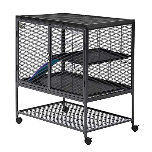 MidWest Homes for Pets Deluxe Critter Nation Modell 161 Kleintierkäfig, Einzeleinheit, montierter Käfig ca. 91 x 61 x 62 cm (L x B x H), Quarzgrau von MidWest Homes for Pets