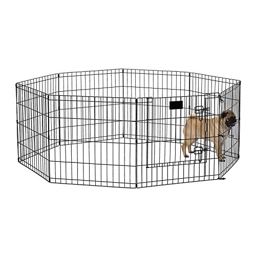 MidWest Homes for Pets 550-24 Laufstall und Spielgehege für Hunde, mit Tür, 61 x 61 cm, schwarze E-Beschichtung von MidWest Homes for Pets