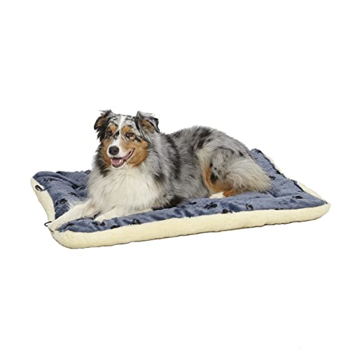 MidWest Homes for Pets Modell 40242-FVBLS Haustierbett, wendbar, mit Pfotenmuster in Blau/Weiß, Hundebett, 102 x 66 x 8,9 cm (L x B x H), für große Hunderassen, Maschinenwäsche, blau von MidWest Homes for Pets