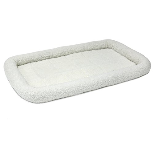 MidWest Homes for Pets Modell 40248 Haustierbett für Hund, 122 cm lang, Fleece, bequemes Polster, passend für 122 cm lange Hundebox, pflegeleicht, maschinenwaschbar und trocknergeeignet, weiß von MidWest Homes for Pets