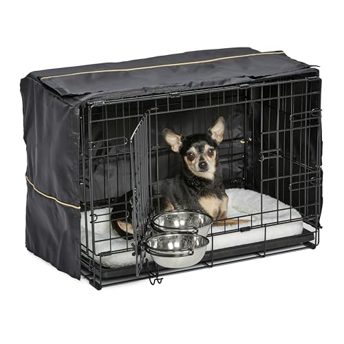MidWest Homes for Pets iCrate 1522DD-KIT Hundebox-Set, mit ca. 58 cm langer Hundebox mit Doppeltür, Haustierbett, 2 Schüsseln und Box-Abdeckung, Trenneinsatz und patentierten Funktionen, schwarz MidWest Homes for Pets iCrate 1522DD-KIT Hundebox-Set, mit ca. 58 cm langer Hundebox mit Doppeltür, Haustierbett, 2 Schüsseln und Box-Abdeckung, Trenneinsatz und patentierten Funktionen, schwarz von MidWest Homes for Pets