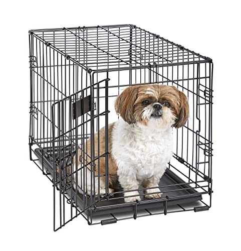 MidWest Homes for Pets iCrate Modell 1522 Hundebox, ca. 58 cm lang, mit Einzeltür, auslaufsicherer Bodenwanne, Bodenschutzfüßen, Trenneinsatz und patentierten Funktionen, schwarz von MidWest Homes for Pets