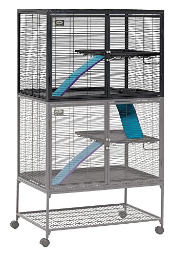 MidWest Deluxe Ferret Nation Modell 183 Käfigaufsatz für Kleintierkäfig, kompatibel mit Modellen 161 und 162 von Critter Nation, montierte Maße ca. 91 x 64 x 64 cm (L x B x H), Quarzgrau von MidWest Homes for Pets