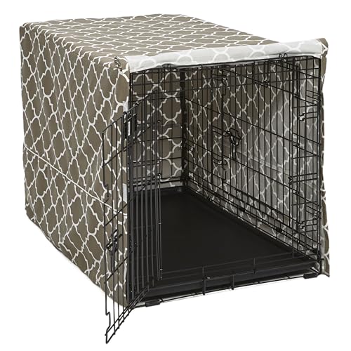 MidWest Homes for Pets CVR36T-BR Hundebox-Abdeckung, Stoff mit Teflonschutz, Sichtschutz für 91 cm lange Hundeboxen von MidWest und New World, maschinenwaschbar und trocknergeeignet, braun von MidWest Homes for Pets