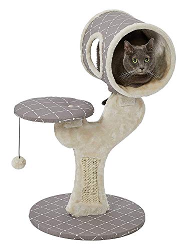 Midwest Homes for Pets Kratzbaum, Modell 138S-MRD, Salvador-Katzenmöbel, mit Sisalmatte zum Kratzen und Liegefläche als Ausguck, Pilz-/Diamant-Muster, klein von MidWest Homes for Pets