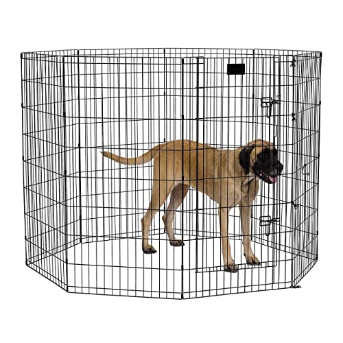 MidWest Homes Laufstall für Hunde, faltbar, Metall, 61 x 122 cm, Schwarz von MidWest Homes for Pets