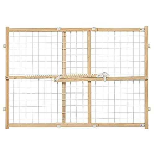 MidWest Homes for Pets Modell 2924WWM-2 Haustier-Absperrgitter, Sicherheitstor, 61 cm hoch, ausziehbar von 69–105 cm Breite, Holz von MidWest Homes for Pets