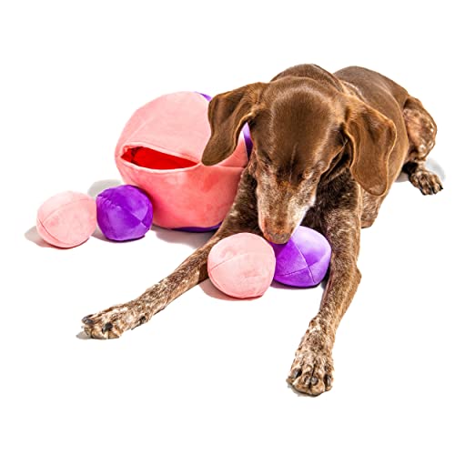 Hundespielzeug "Hide a Ball", Größe L, Rosa / Violett von Midlee