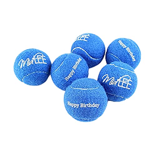 Midlee Happy Birthday Hunde-Tennisbälle (6 Stück) (regulär, blau) von Midlee