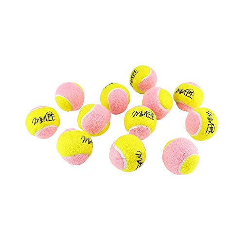 Midlee Tennisbälle für Hunde, Größe XS, 3,8 cm, 12 Stück (rosa/gelb, 3,8 cm) von Midlee