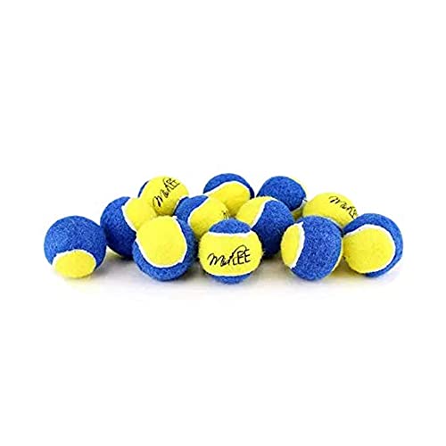 Midlee Tennisbälle für Hunde, extra klein, 3,8 cm, Blau/Gelb, 12 Stück von Midlee