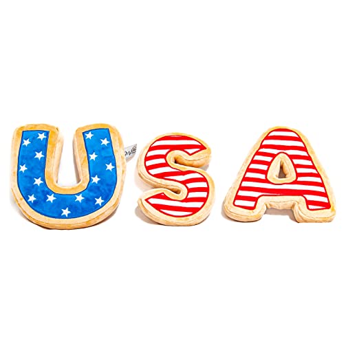 USA Sugar Cookie Hundespielzeug, 4. Juli, Gedenktag, patriotisches Haustier, Plüsch, Quietschspielzeug (groß) von Midlee