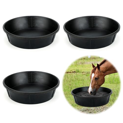 Midollarle Robuste Gummi-Futterpfanne, 3 Stück, 3 l, große Futtereimer für Tierfütterung, Wassernapf, Hühnerstaub-Badewanne für Pferde, Ziegen, Schwein, Hund, Bauernhof, Nutztiere, Geflügel Midollarle Robuste Gummi-Futterpfanne, 3 Stück, 3 l, große Futtereimer für Tierfütterung, Wassernapf, Hühnerstaub-Badewanne für Pferde, Ziegen, Schwein, Hund, Bauernhof, Nutztiere, Geflügel von Midollarle
