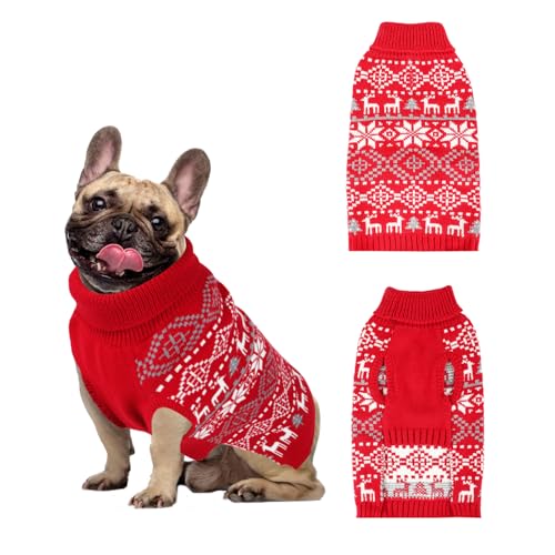 Weihnachtspullover für große Hunde, dicke, warme Haustier-Strickwaren mit Schneeflocke, Rentier, Hunde-Pullover für kaltes Wetter, Winter-Strick-Rollkragenpullover für mittelgroße und große Hunde, Weihnachtspullover für große Hunde, dicke, warme Haustier-Strickwaren mit Schneeflocke, Rentier, Hunde-Pullover für kaltes Wetter, Winter-Strick-Rollkragenpullover für mittelgroße und große Hunde, von Midollarle
