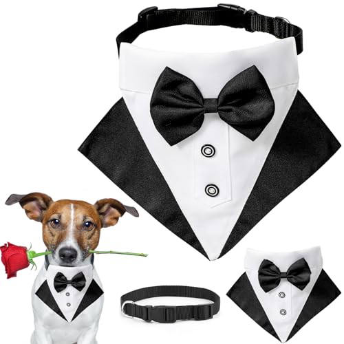 Hunde-Smoking-Kostüm, schwarz, Hochzeit, Hundehalstuch, Nylonhalsband, Anzug mit Fliege, verstellbar, Smoking, formelle Hundekleidung für kleine, mittelgroße und große Hunde, Haustiere, Halloween, Hunde-Smoking-Kostüm, schwarz, Hochzeit, Hundehalstuch, Nylonhalsband, Anzug mit Fliege, verstellbar, Smoking, formelle Hundekleidung für kleine, mittelgroße und große Hunde, Haustiere, Halloween, von Midufrry