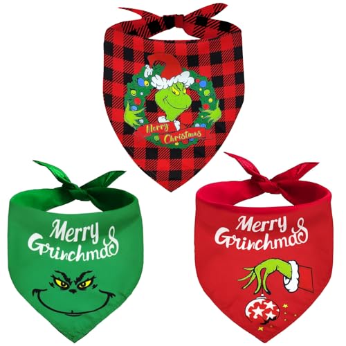 Midufrry Weihnachtliches Hunde-Halstuch 3 Stück Grinchs Dreieckstücher für Jungen und Mädchen Hundekostüm niedliches Haustier-Schal Lätzchen Halstuch Frohe Weihnachten Outfit Zubehör Weihnachten Midufrry Weihnachtliches Hunde-Halstuch 3 Stück Grinchs Dreieckstücher für Jungen und Mädchen Hundekostüm niedliches Haustier-Schal Lätzchen Halstuch Frohe Weihnachten Outfit Zubehör Weihnachten von Midufrry