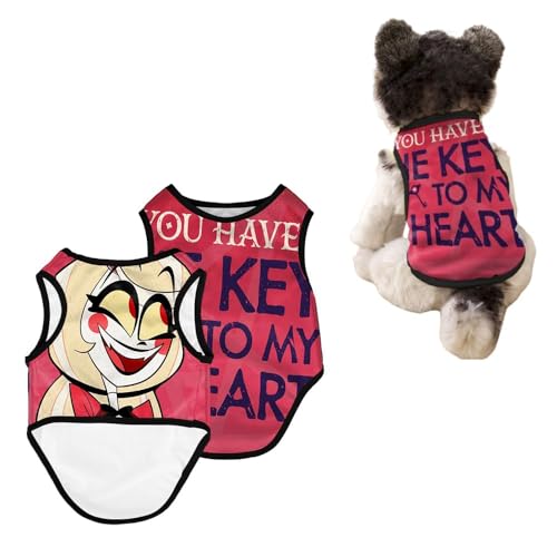 Hazbin Hotel Hundebekleidung für Haustiere, Alastor/Angel Dust Cosplay Cartoon Print Hundeweste Animation Hundekleidung, Mittlere und Große Hunde, Jackenwesten für kleine (typ4, 2XS) von Mifeiwukawa