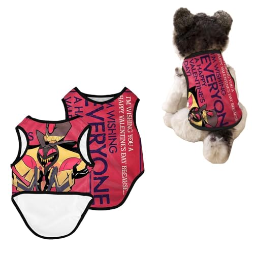 Hazbin Hotel Hundebekleidung für Haustiere, Alastor/Angel Dust Cosplay Cartoon Print Hundeweste Animation Hundekleidung, Mittlere und Große Hunde, Jackenwesten für kleine (typ7, XL) von Mifeiwukawa